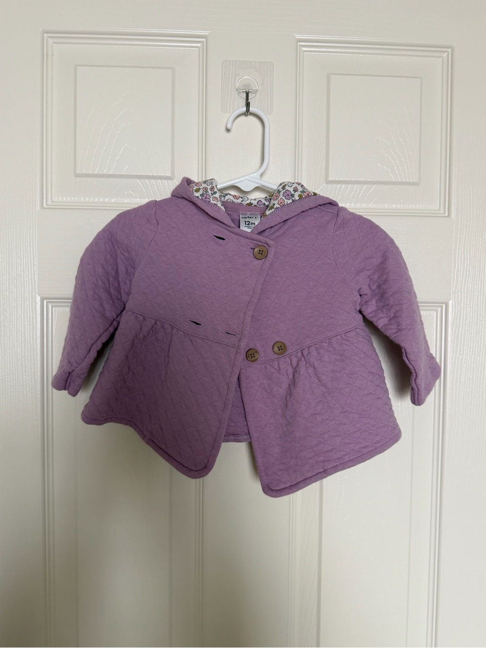 Carter's Lavender Quilted Hooded Pea Coat